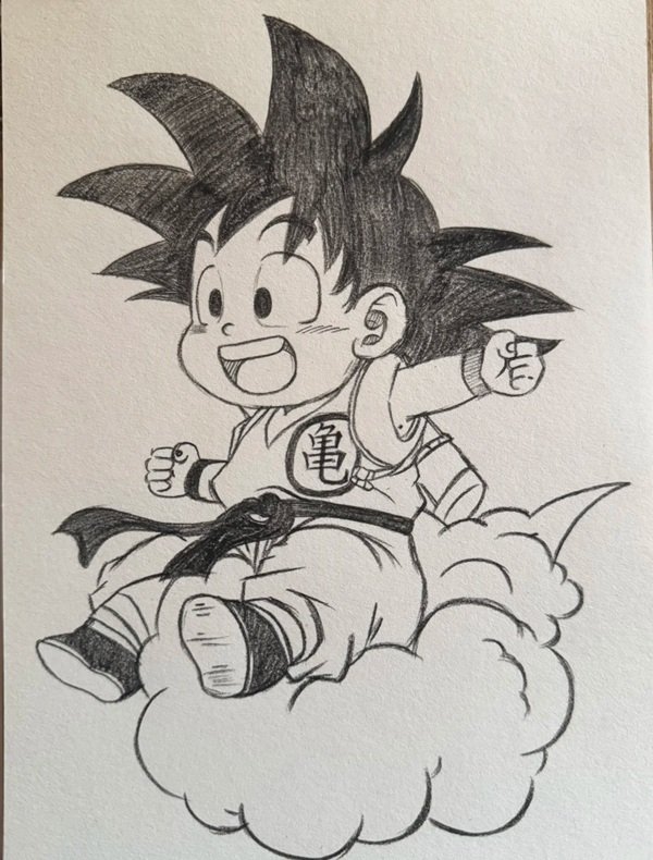 Cách vẽ goku cute 