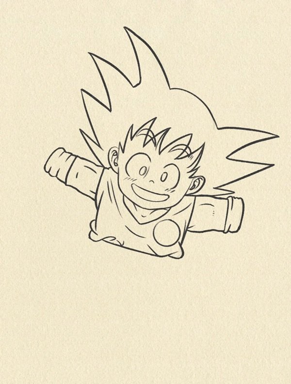Cách vẽ goku dễ thương 4