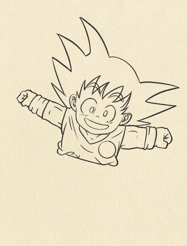 Cách vẽ goku dễ thương 5