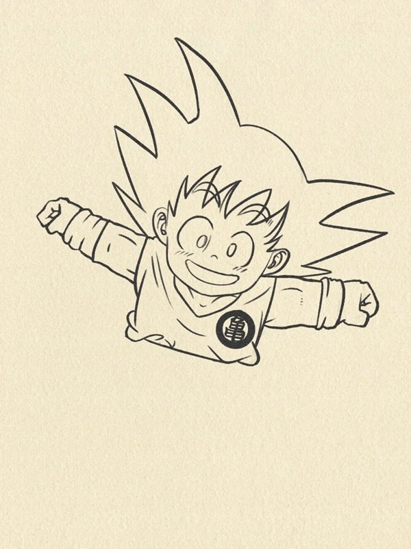 Cách vẽ goku dễ thương 6