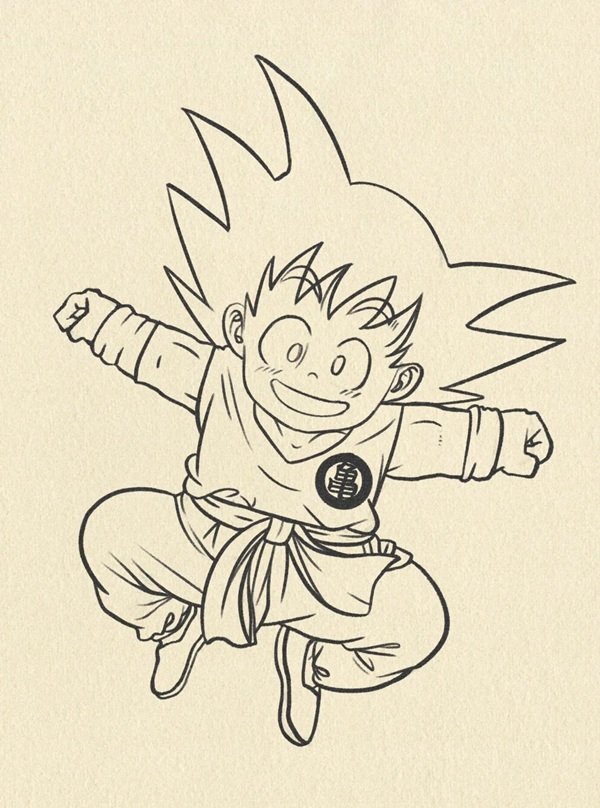 Cách vẽ goku dễ thương 7