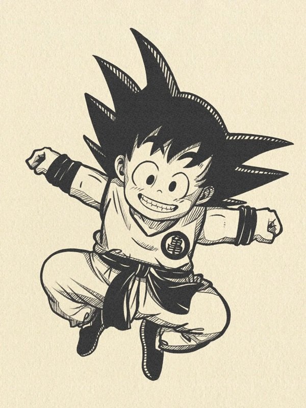 Cách vẽ goku dễ thương