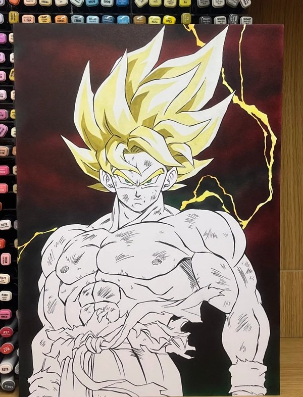 Cách vẽ goku đẹp nhất thế giới 3
