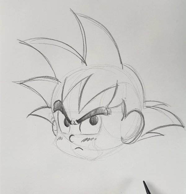 Cách vẽ goku đơn giản 4