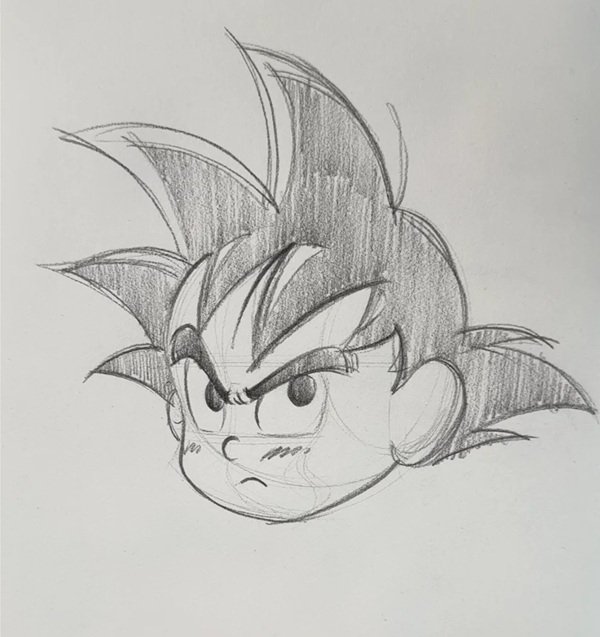 Cách vẽ goku đơn giản 5