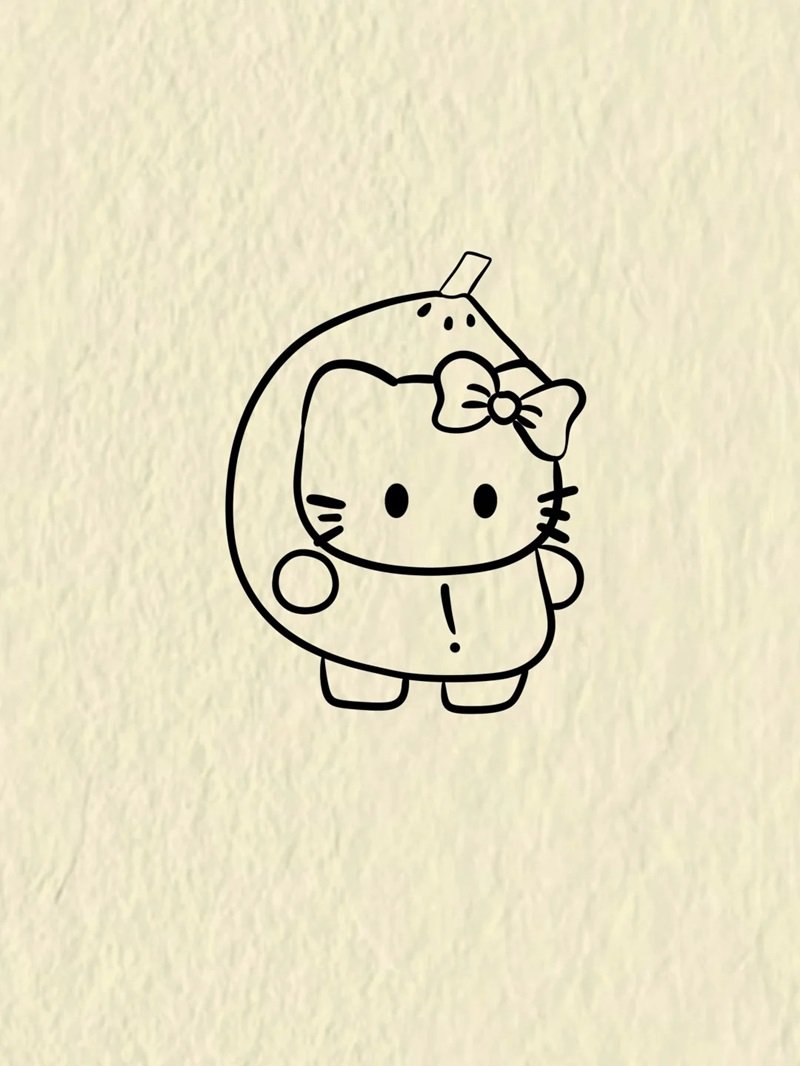 Cách vẽ Hello Kitty cute 3