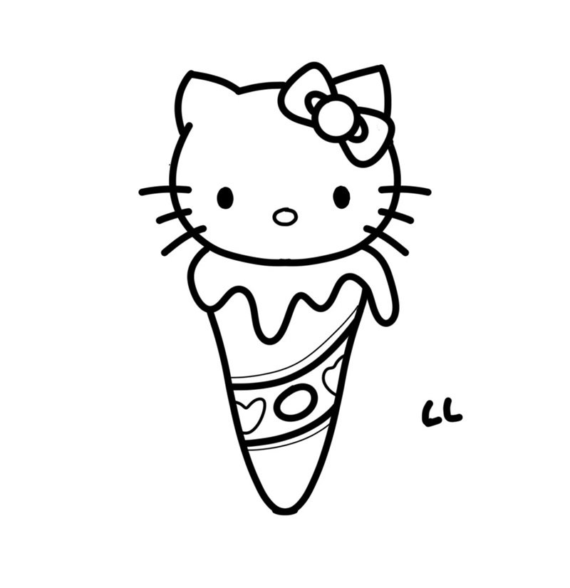 Cách vẽ Hello Kitty dễ thương 10