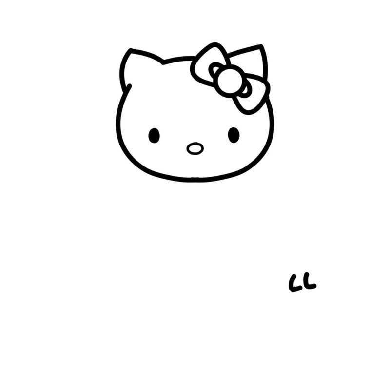 Cách vẽ Hello Kitty dễ thương 6