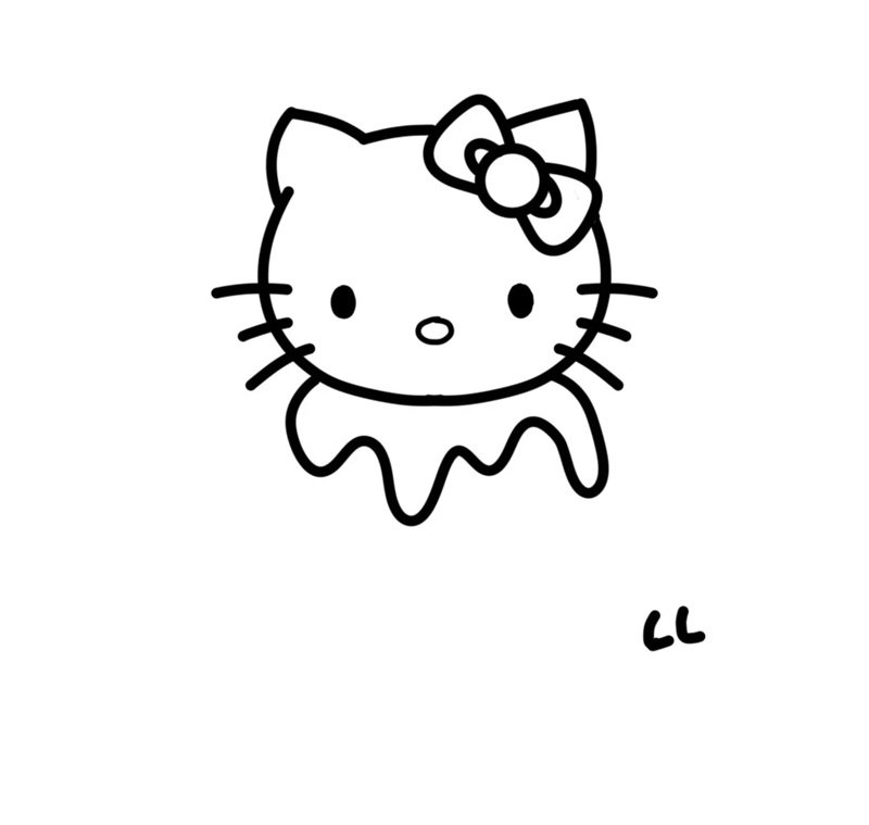 Cách vẽ Hello Kitty dễ thương 7