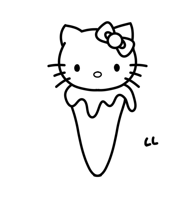 Cách vẽ Hello Kitty dễ thương 8