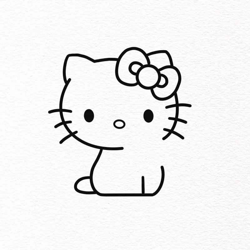 Cách vẽ Hello Kitty đẹp 4