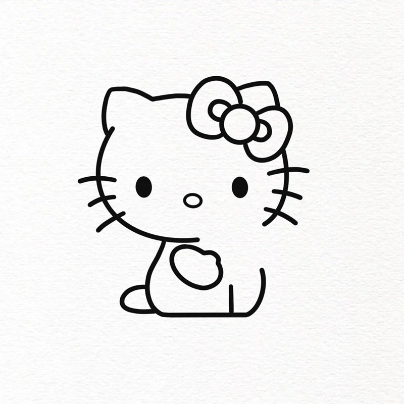 Cách vẽ Hello Kitty đẹp 5