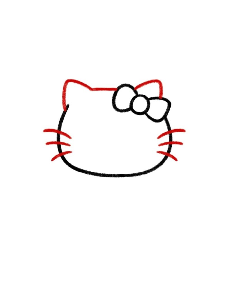 Cách vẽ Hello Kitty đơn giản mà đẹp 2