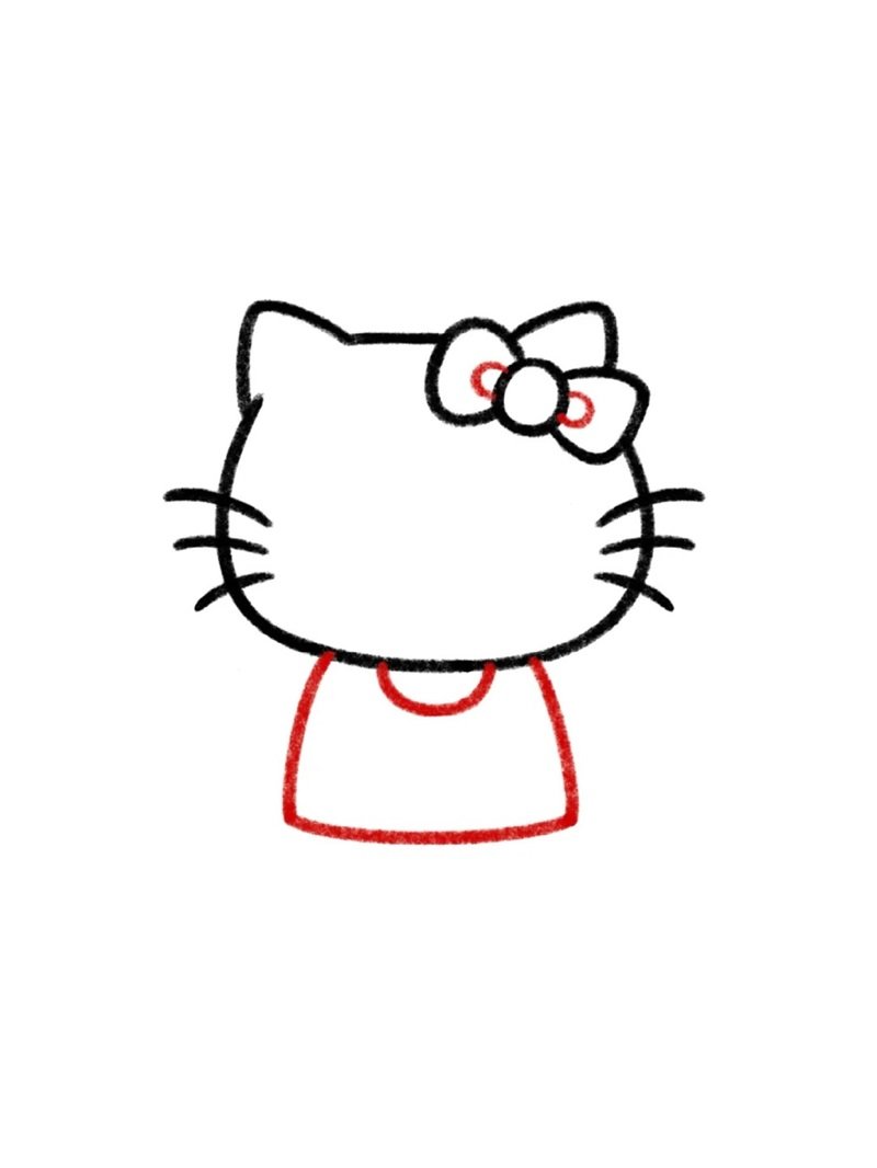 Cách vẽ Hello Kitty đơn giản mà đẹp 3