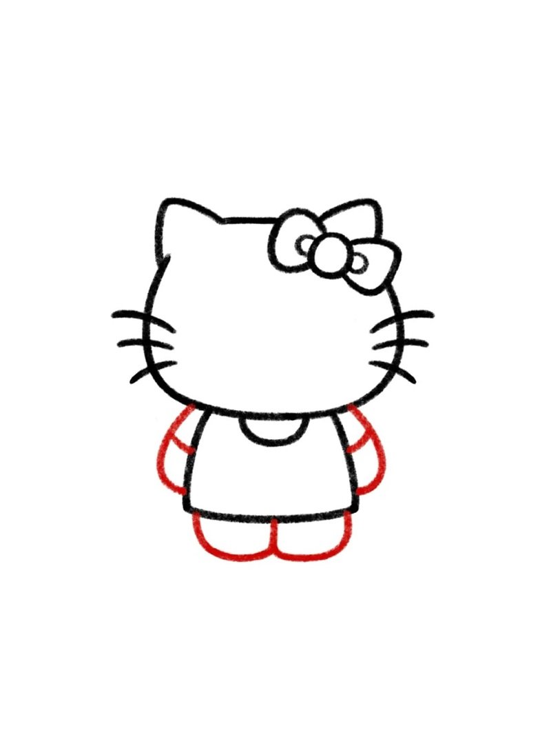 Cách vẽ Hello Kitty đơn giản mà đẹp 4