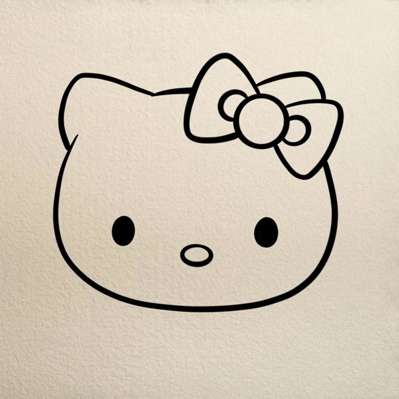 Cách vẽ Hello Kitty đơn giản nhất 3
