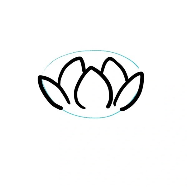 Cách vẽ hoa sen cực đẹp 3