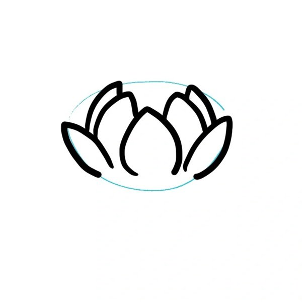 Cách vẽ hoa sen cực đẹp 4