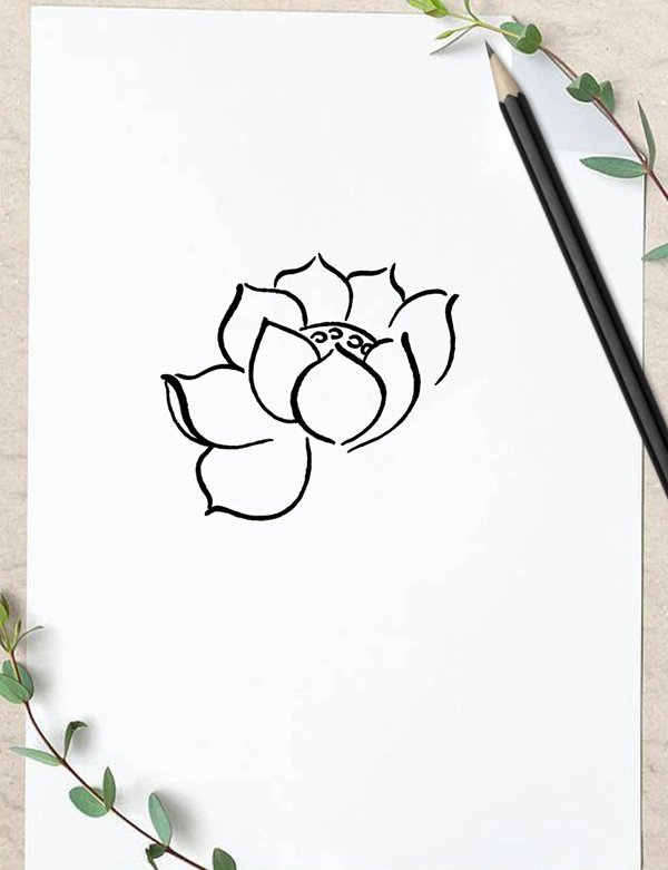 Cách vẽ hoa sen đẹp 5