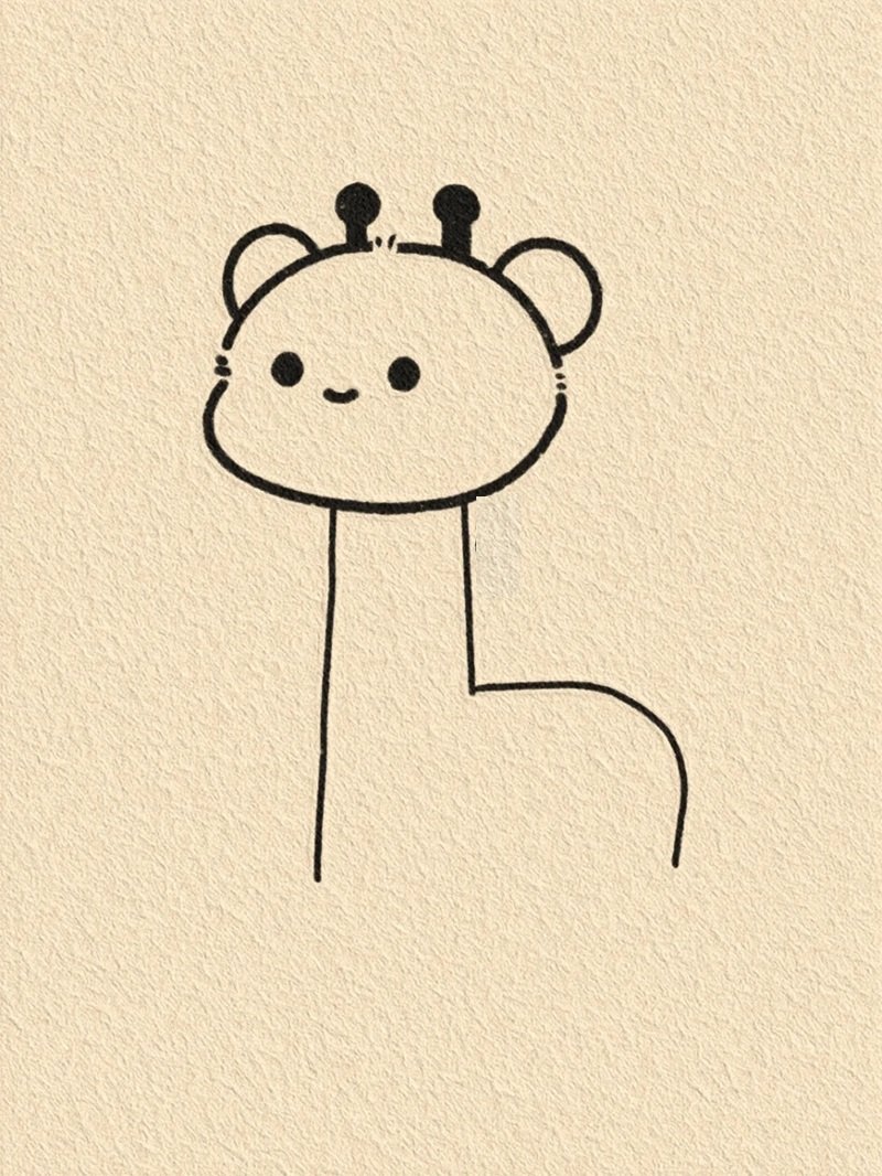 Cách vẽ hươu cao cổ cute 2
