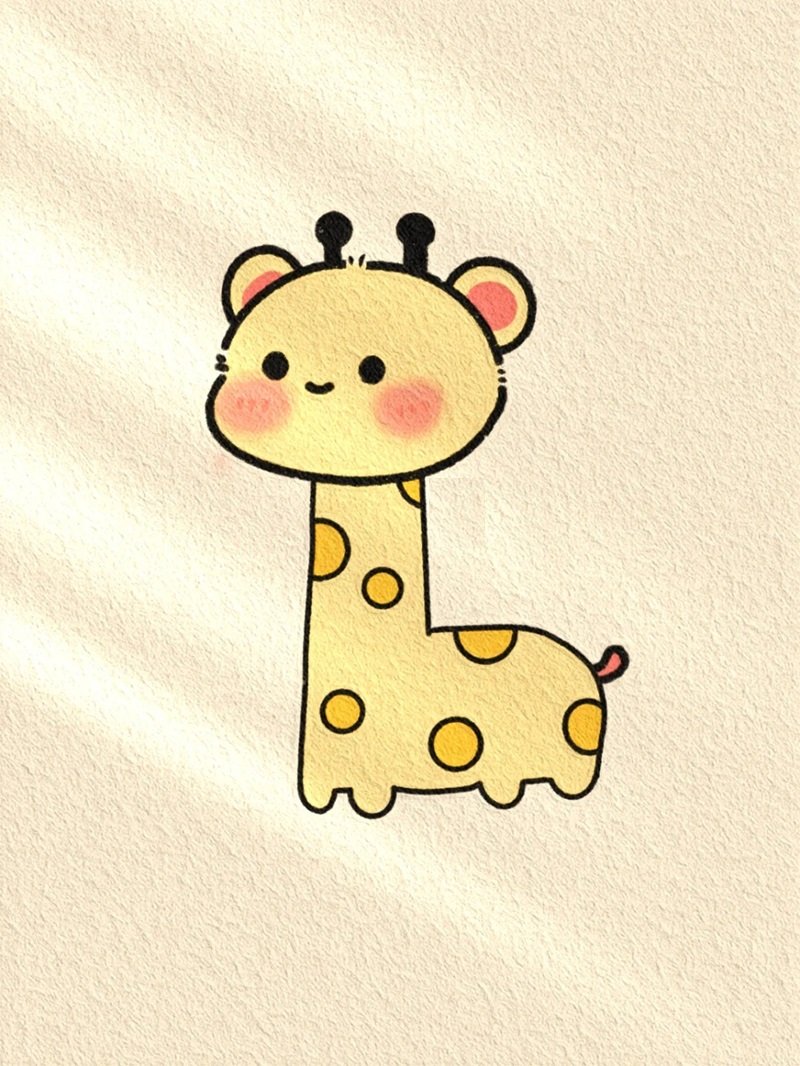 Cách vẽ hươu cao cổ cute 