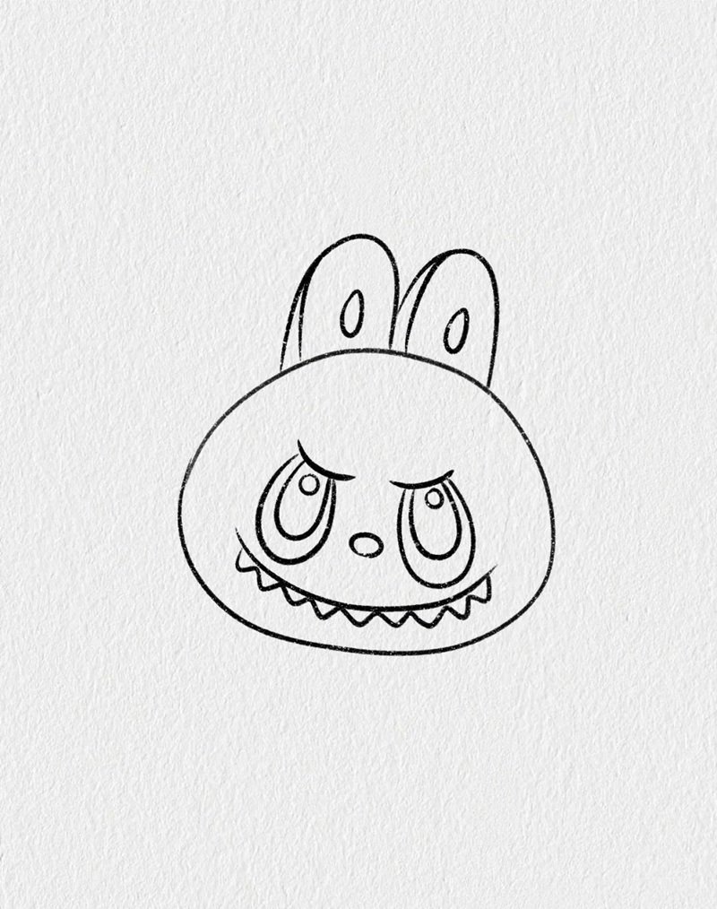 Cách vẽ labubu cute 4