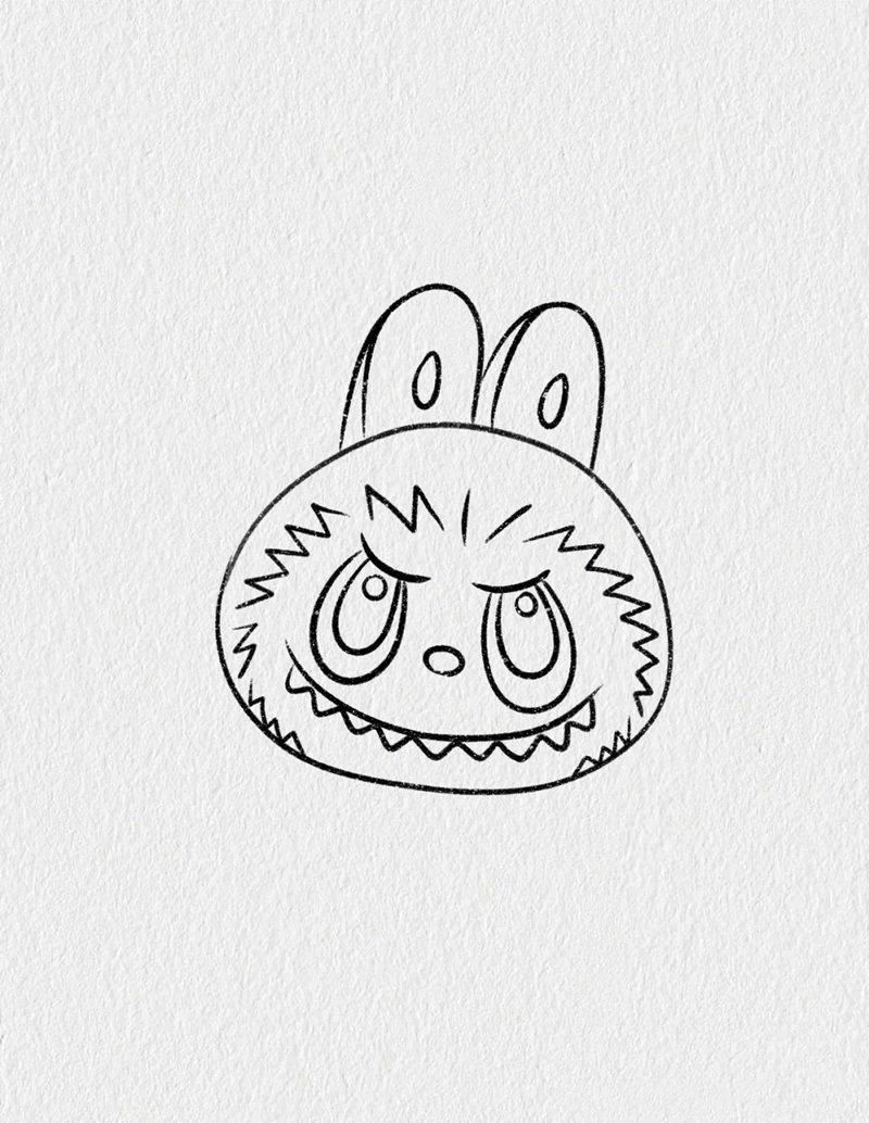 Cách vẽ labubu cute 5