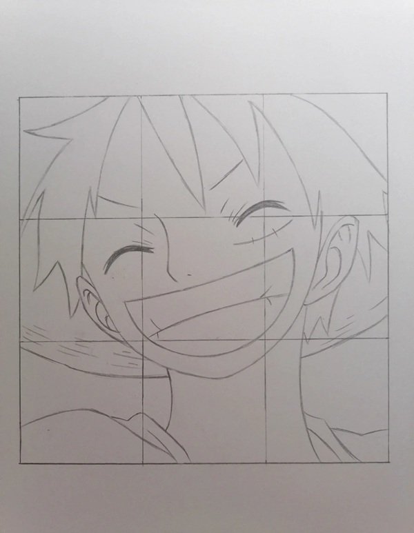 Cách vẽ luffy dễ nhất 4