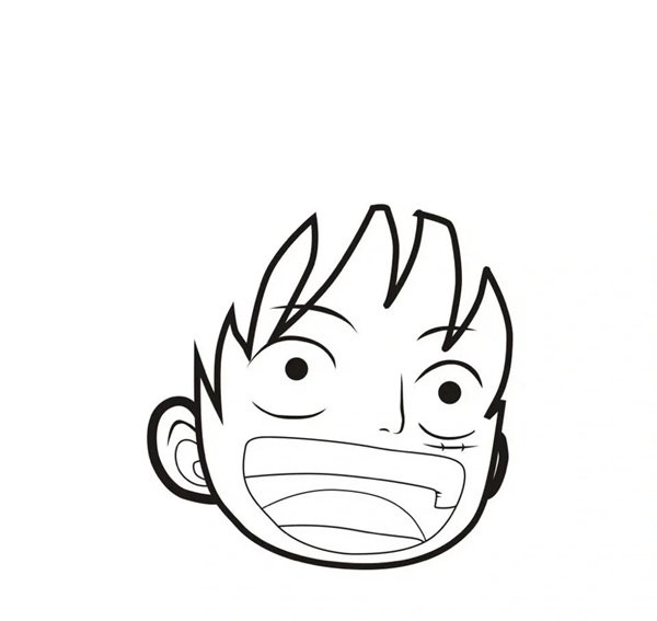 Cách vẽ luffy đơn giản 5