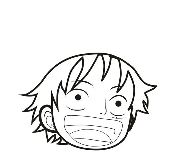 Cách vẽ luffy đơn giản 6