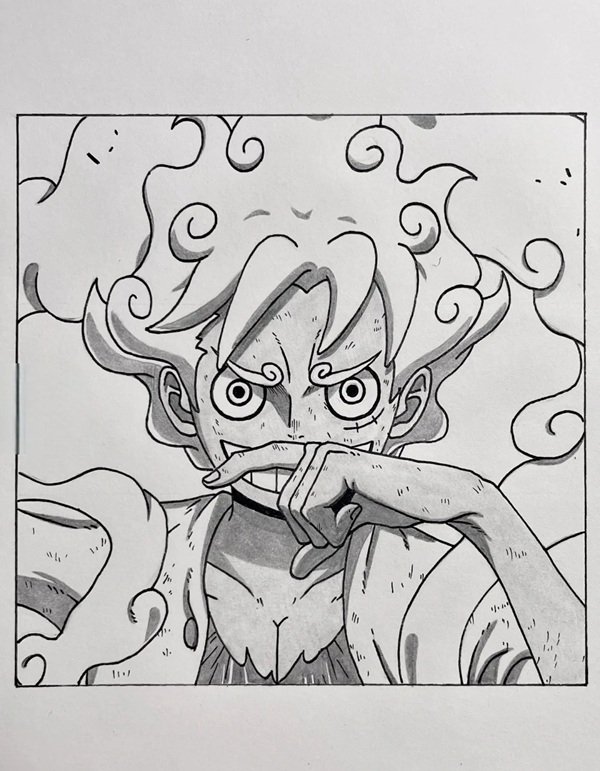 Cách vẽ luffy gear 5 