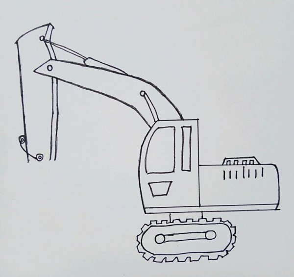Cách vẽ máy xúc​ 3