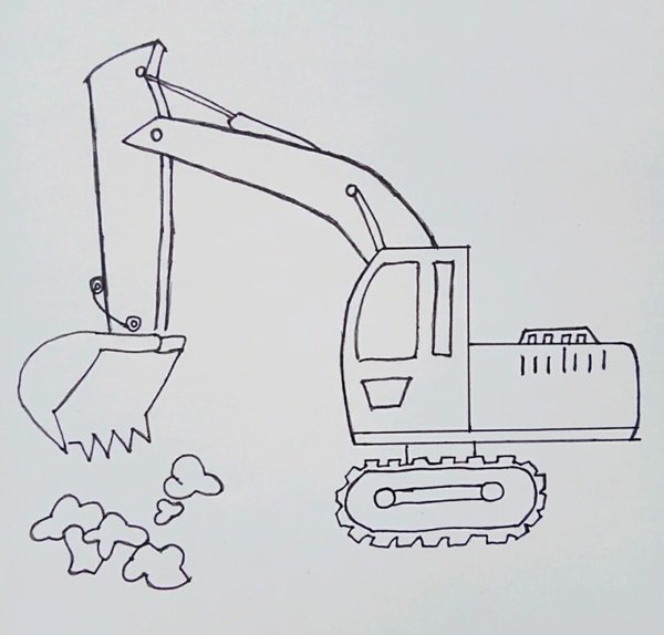 Cách vẽ máy xúc​ 4