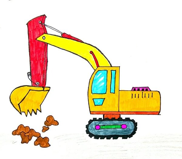 Cách vẽ máy xúc​ 