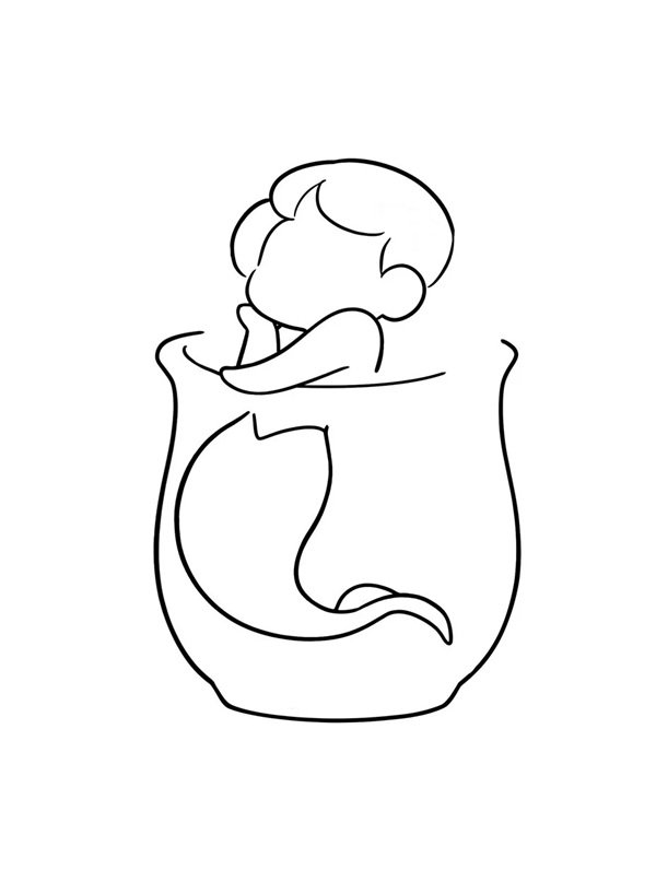 Cách vẽ nàng tiên cá cute 4