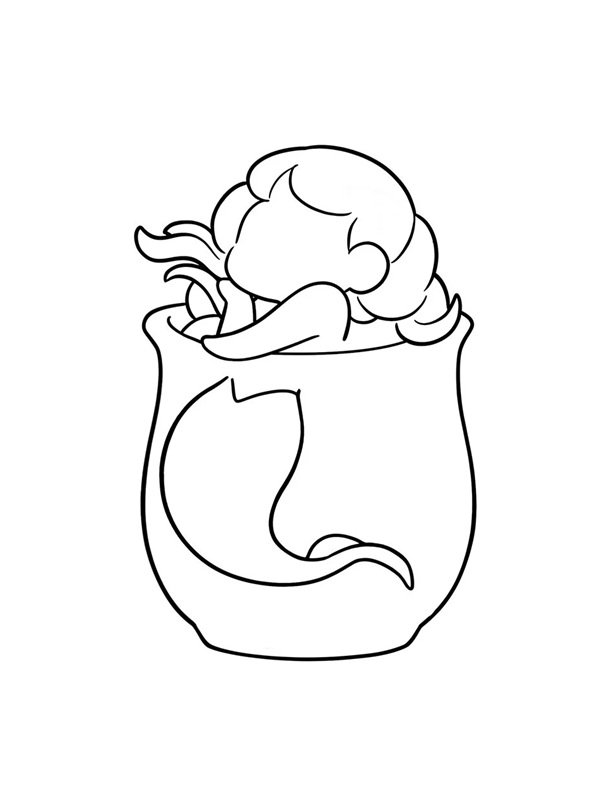Cách vẽ nàng tiên cá cute 6
