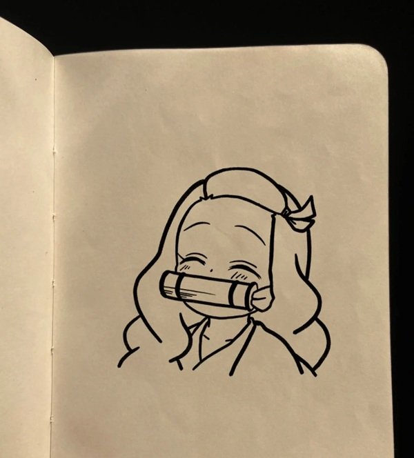 Cách vẽ Nezuko cute 8