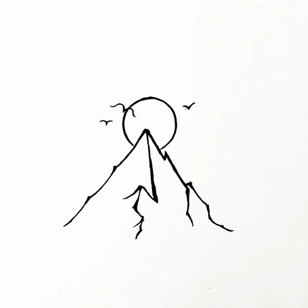 Cách vẽ núi​ đơn giản nhất 4