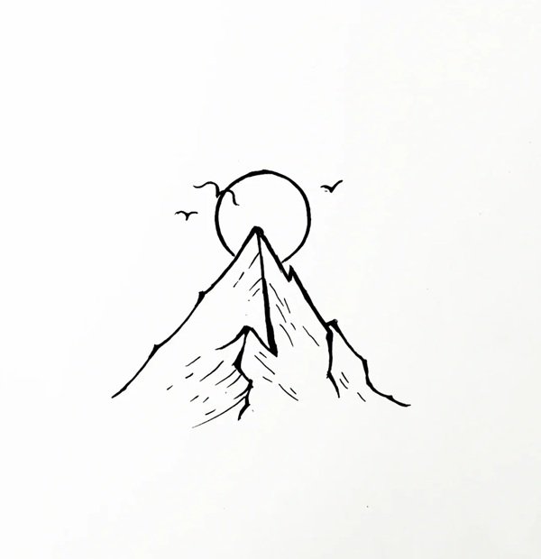 Cách vẽ núi​ đơn giản nhất 