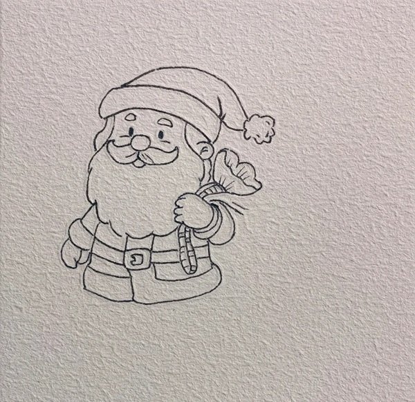 Cách vẽ ông già Noel dễ thương 5