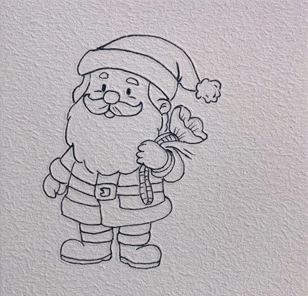 Cách vẽ ông già Noel dễ thương 6
