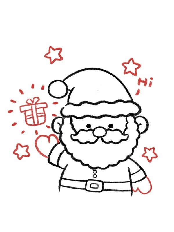 Cách vẽ ông già Noel đẹp 5