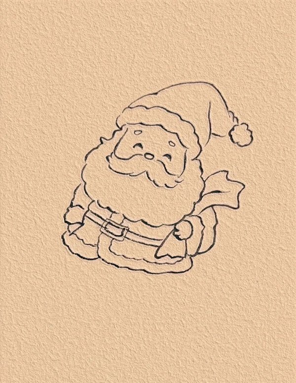 Cách vẽ ông già Noel đơn giản 5