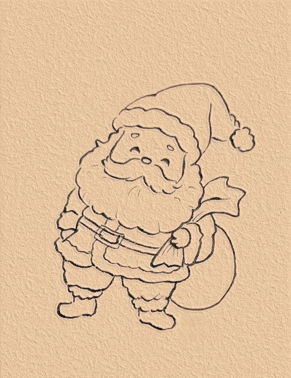 Cách vẽ ông già Noel đơn giản 6