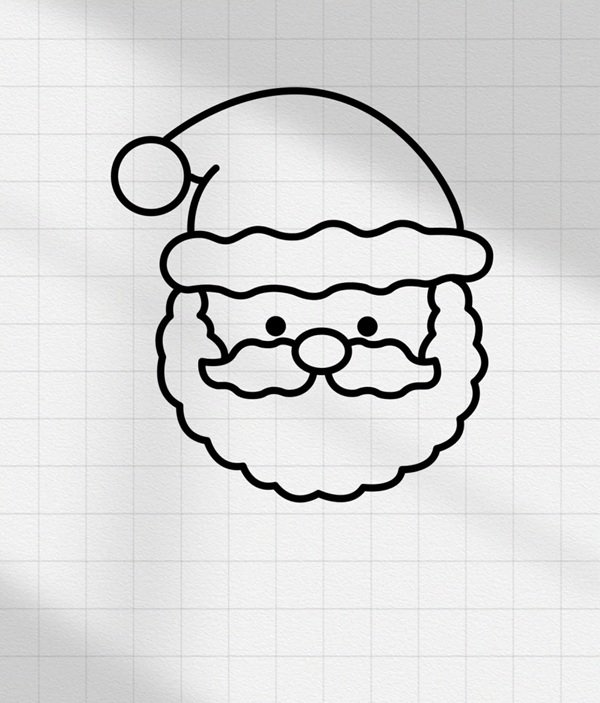 Cách vẽ ông già Noel đơn giản nhất 4