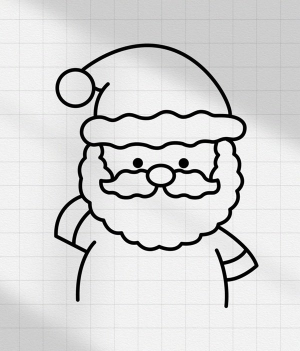 Cách vẽ ông già Noel đơn giản nhất 5