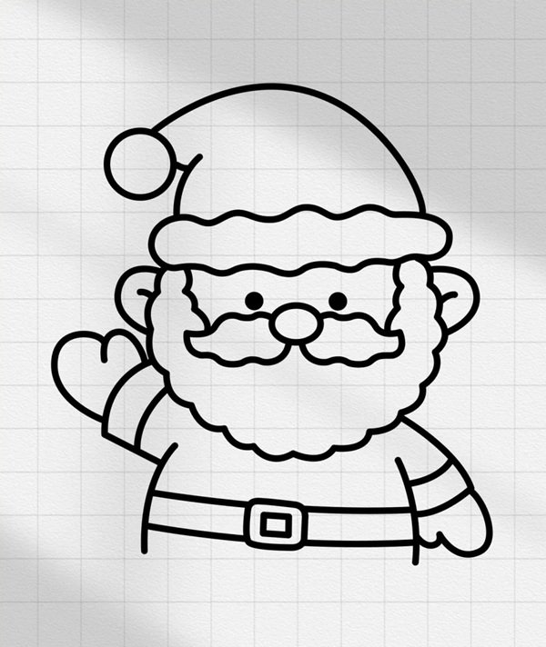 Cách vẽ ông già Noel đơn giản nhất 6