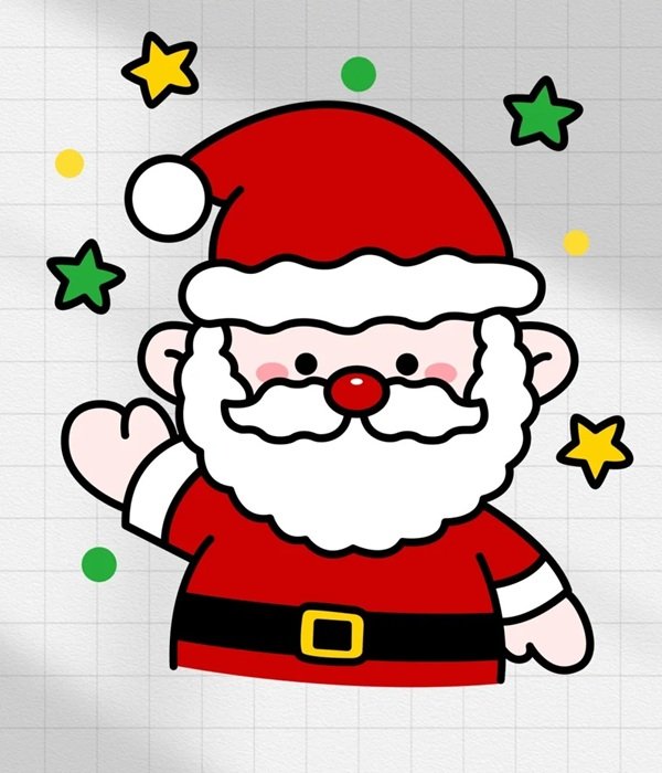 Cách vẽ ông già Noel đơn giản nhất