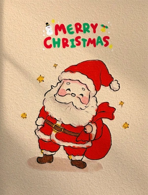 Cách vẽ ông già Noel đơn giản