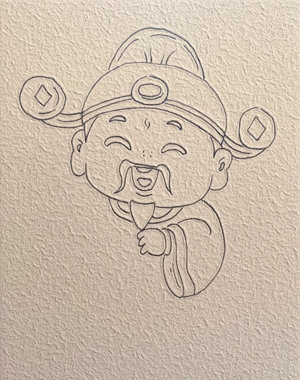 Cách vẽ ông thần tài​ 4